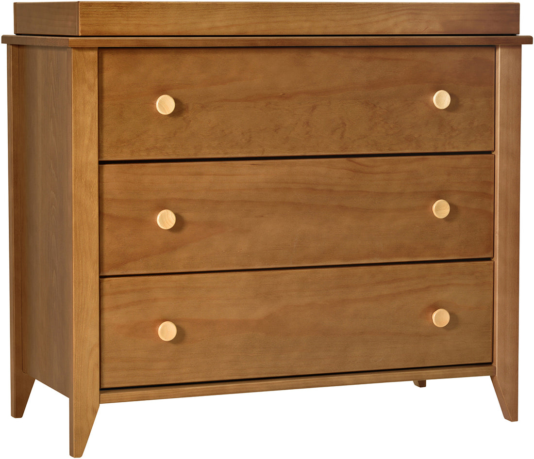 Babyletto Sprout 3-Drawer Changer Dresser w/Removable Changing Tray - Chestnut / Natural