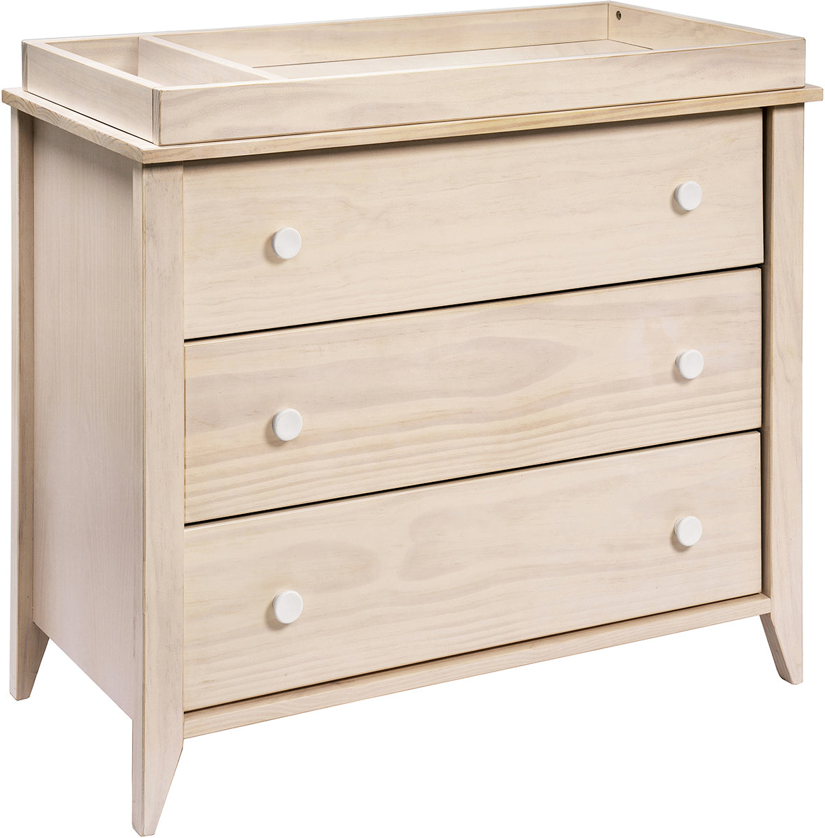 Babyletto Sprout 3-Drawer Changer Dresser w/Removable Changing Tray - Washed Natural / White