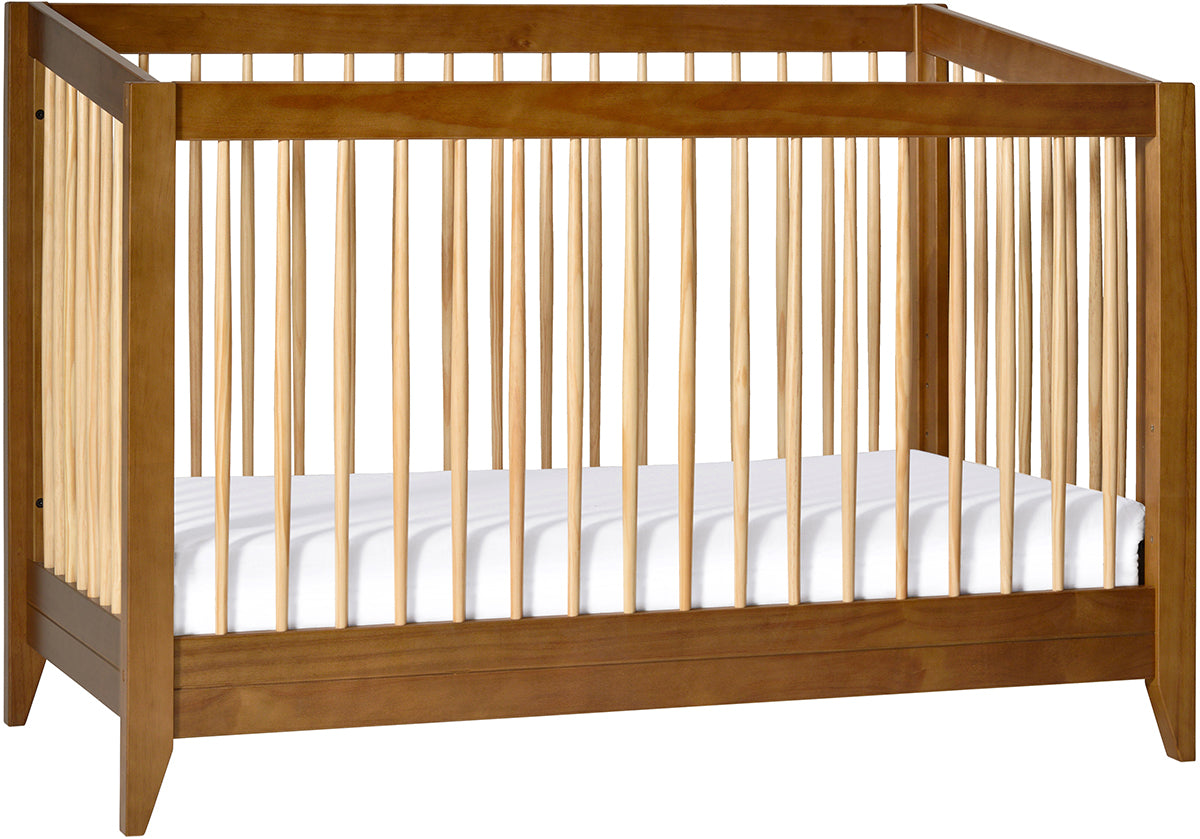 Babyletto Sprout 4-in-1 Convertible Crib w/Toddler Bed Conversion Kit - Chestnut / Natural