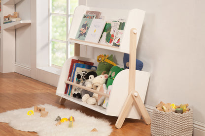 BabyLetto Tally Storage and Bookshelf In White and Washed Natural Finish