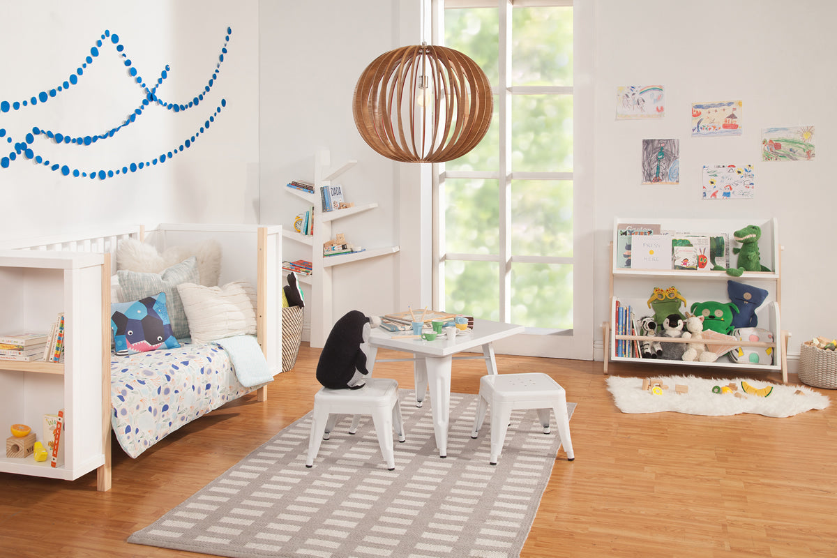 BabyLetto Tally Storage and Bookshelf In White and Washed Natural Finish