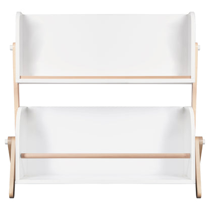 BabyLetto Tally Storage and Bookshelf In White and Washed Natural Finish