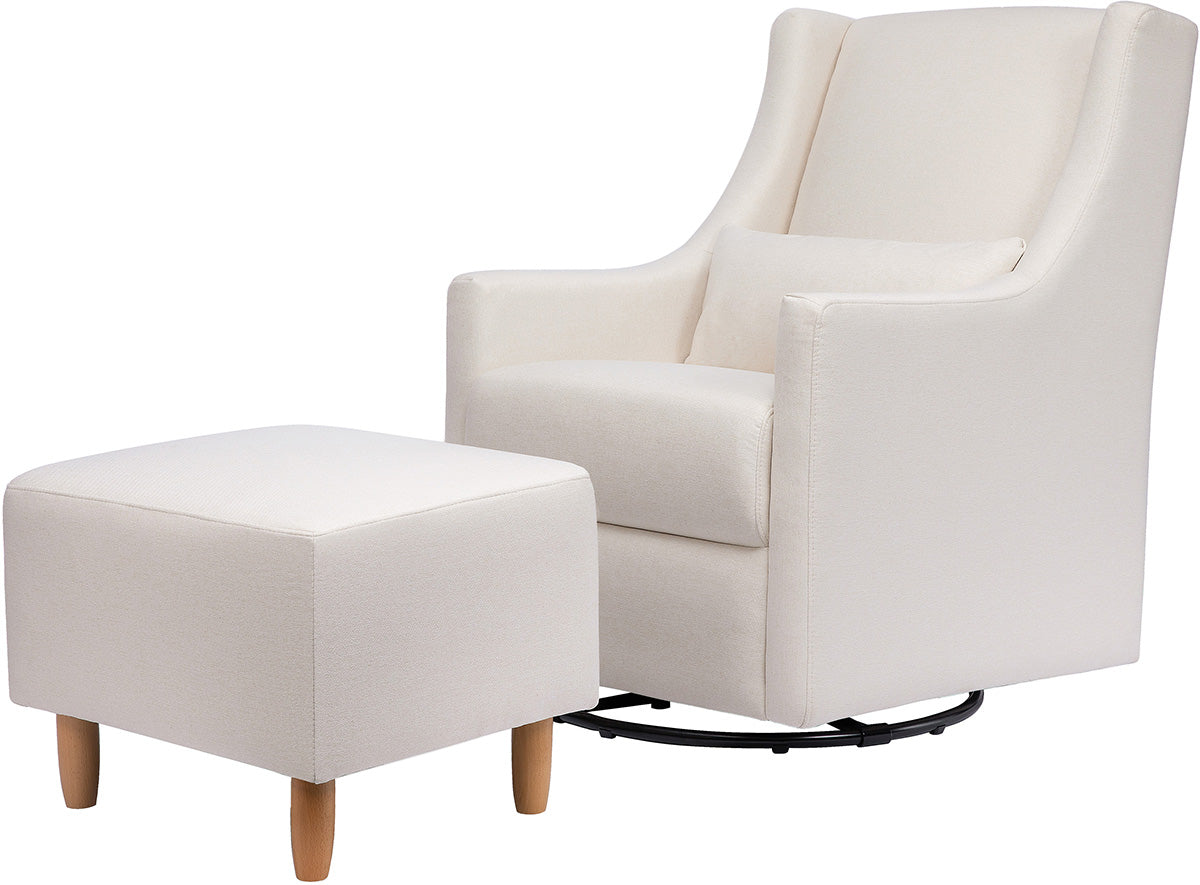 Babyletto Toco Swivel Glider and Ottoman - Performance Cream Eco-Weave