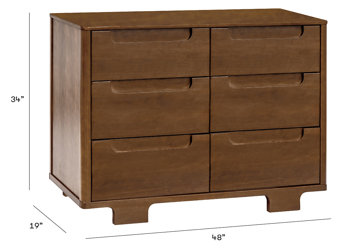 Babyletto Yuzu 6-Drawer Dresser, KD - Natural Walnut