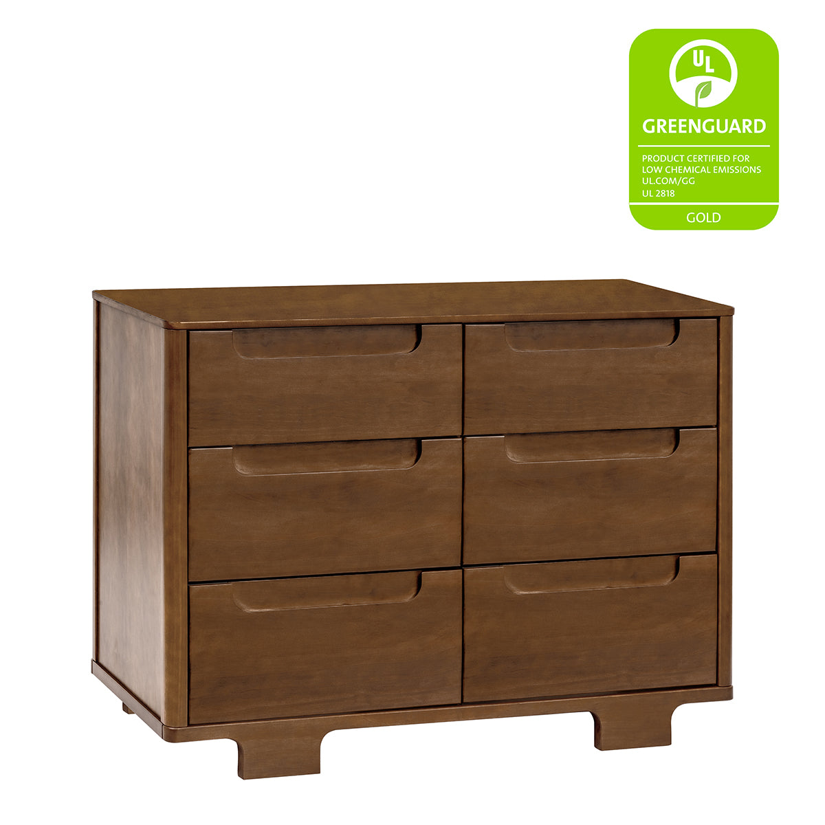 Babyletto Yuzu 6-Drawer Dresser, KD - Natural Walnut