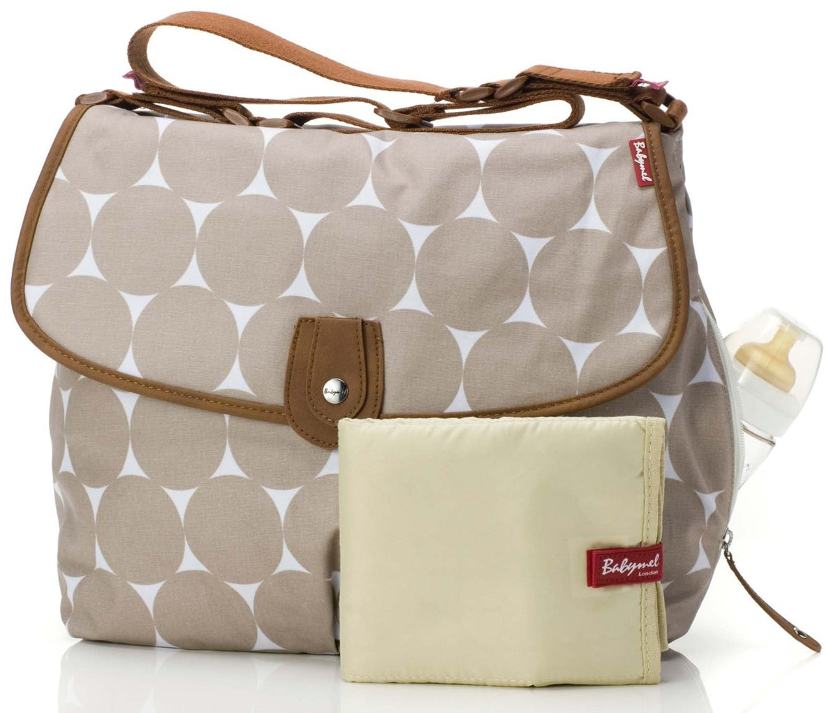 Babymel Satchel Diaper Bag - Beige Dot