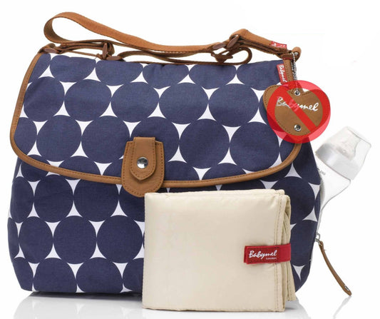 Babymel Satchel Diaper Bag - Navy Dot