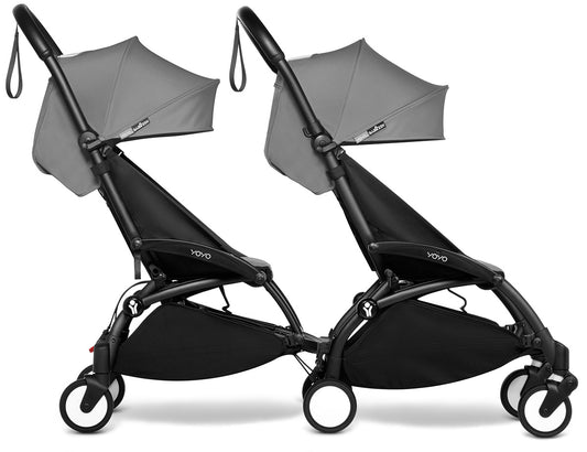 Babyzen YOYO Connect Double Stroller 6+ / 6+ Bundle - Black / Grey