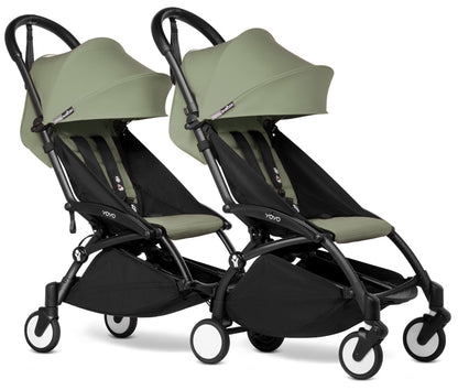 Babyzen YOYO Connect Double Stroller 6+ / 6+ Bundle - Black / Olive