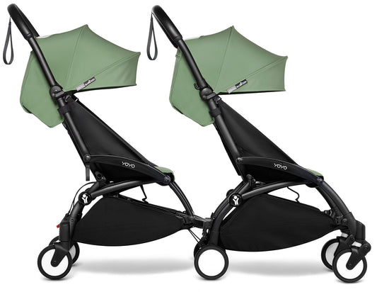 Babyzen YOYO Connect Double Stroller 6+ / 6+ Bundle - Black / Peppermint