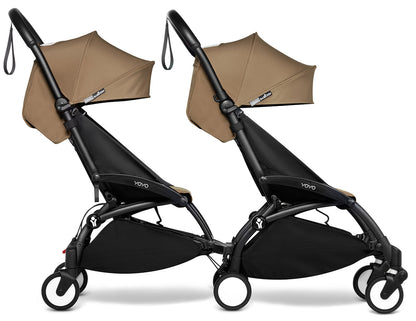 Babyzen YOYO Connect Double Stroller 6+ / 6+ Bundle - Black / Toffee