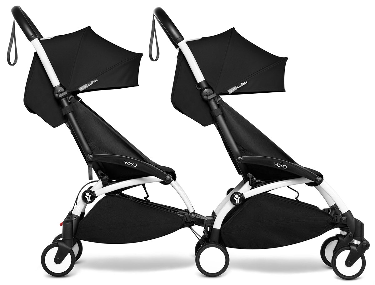 Babyzen YOYO Connect Double Stroller 6+ / 6+ Bundle - White / Black