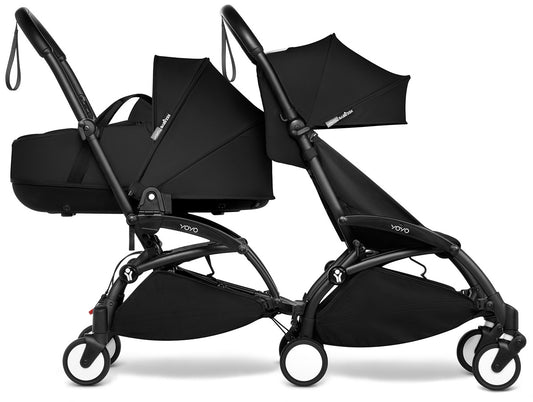 Babyzen YOYO Connect Double Stroller Bassinet / 6+ Bundle - Black / Black