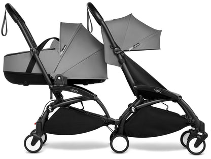 Babyzen YOYO Connect Double Stroller Bassinet / 6+ Bundle - Black / Grey