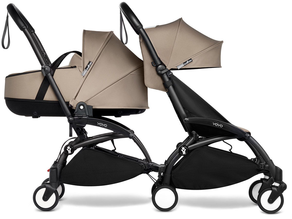 Babyzen YOYO Connect Double Stroller Bassinet / 6+ Bundle - Black / Taupe