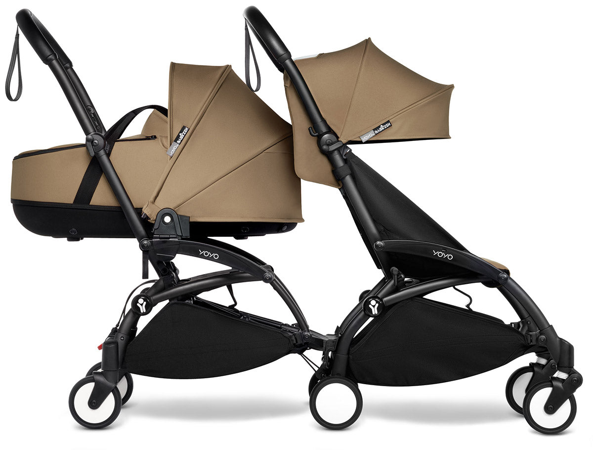 Babyzen YOYO Connect Double Stroller Bassinet / 6+ Bundle - Black / Toffee