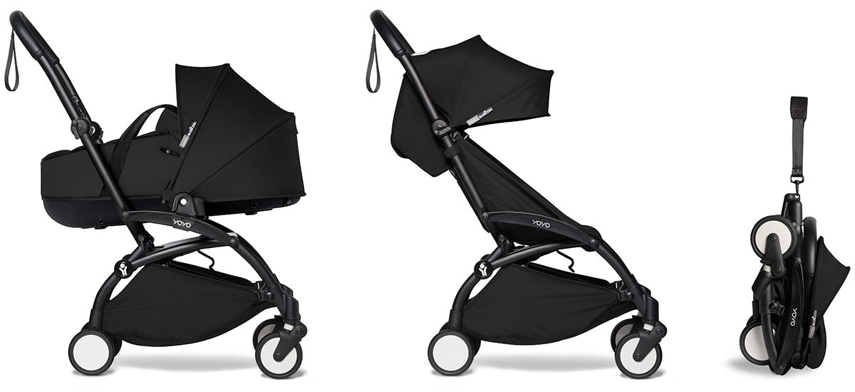 Babyzen YOYO2 Ultra Compact Complete 6+ Stroller with Bassinet - Black/Black