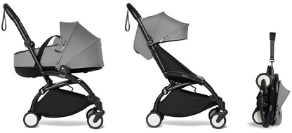 Babyzen YOYO2 Ultra Compact Complete 6+ Stroller with Bassinet - Black/Grey