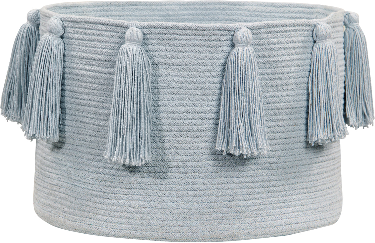 Lorena Canals Tassels Basket - Soft Blue