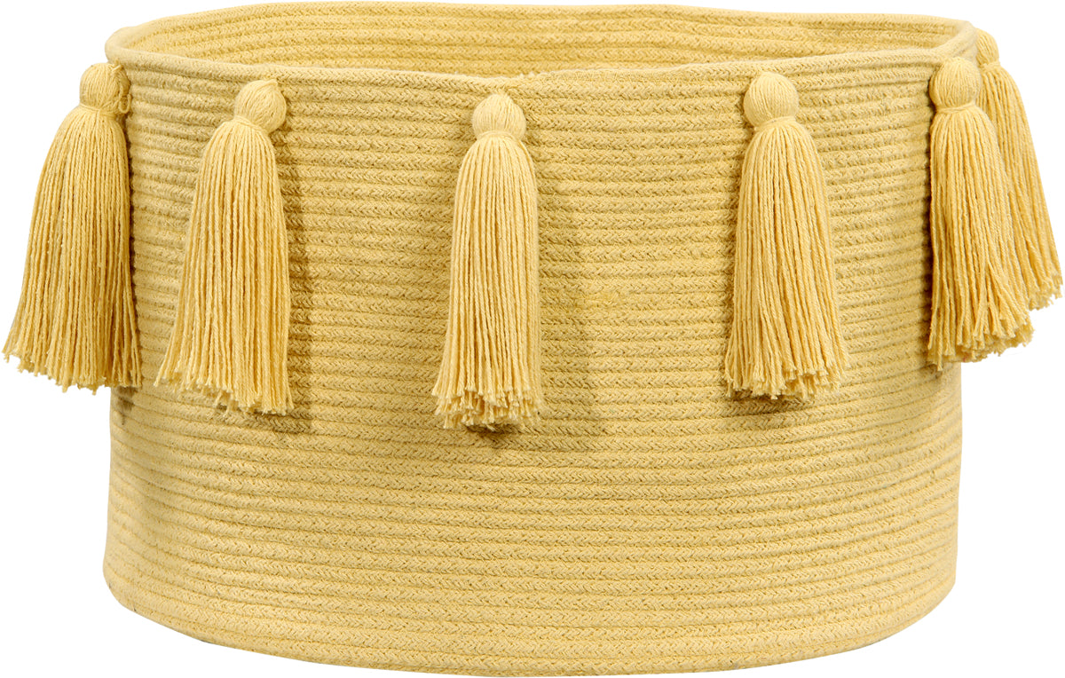 Lorena Canals Tassels Basket - Yellow