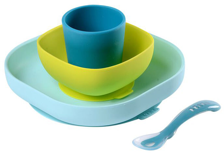 Beaba Silicone Suction Meal Set - Blue