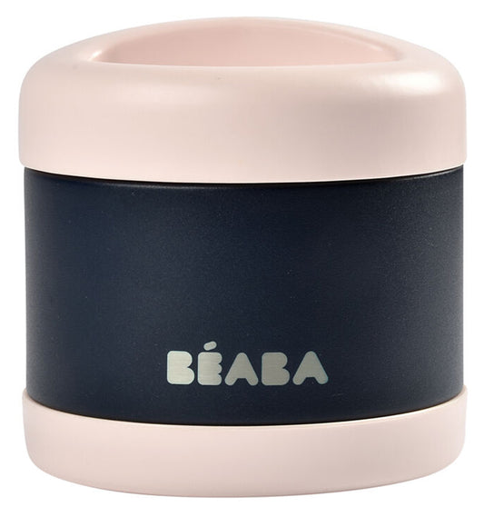 BEABA Stainless Steel Insulated Jar, 16 oz - Light Pink / Midnight