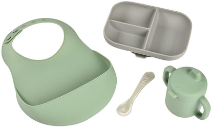 BEABA The Essentials Silicone Meal Set - Grey / Sage