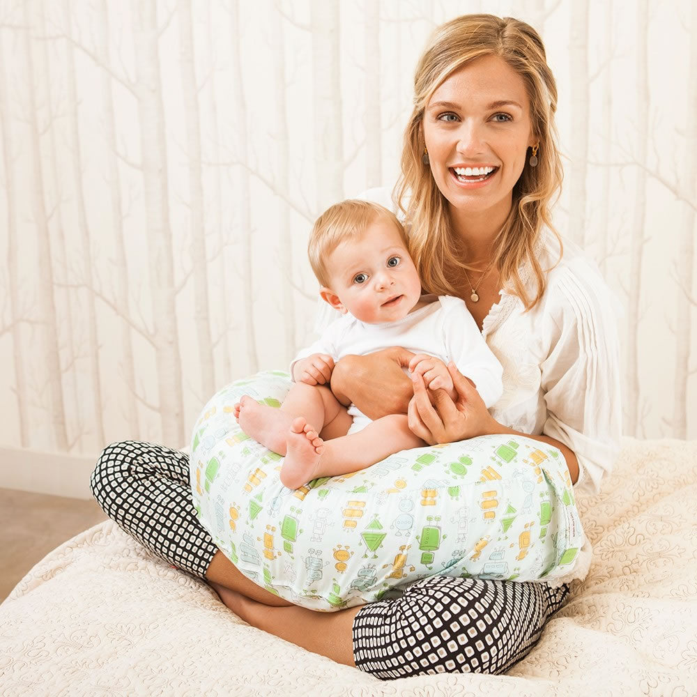 Bebe au Lait Simple Nursing Pillow Cover - Robots