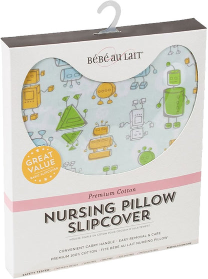 Bebe au Lait Simple Nursing Pillow Cover - Robots