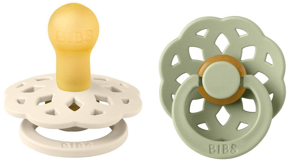 BIBS Boheme Pacifier, 2 Pack - Ivory/Sage - Size 1 (0-6 m)