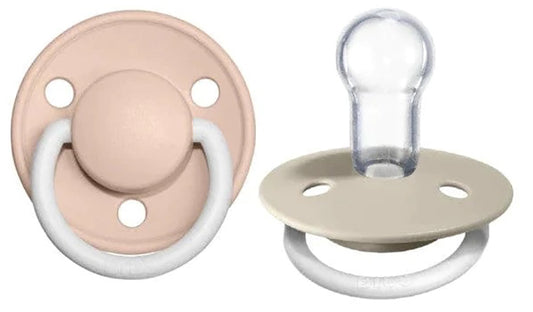 BIBS De Lux GLOW Silicone Pacifier, 2 Pack - Blush/Vanilla - One Size (0-3 years)