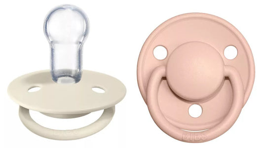 BIBS De Lux Silicone Pacifier, 2 Pack - Ivory/Blush - One Size (0-3 years)