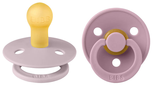 BIBS Original Colour Pacifier, 2 Pack - Dusky Lilac/Heather - Size 2 (6+ m)