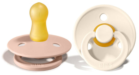 BIBS Original Colour Pacifier, 2 Pack - Ivory/Blush - Size 1 (0-6 m)