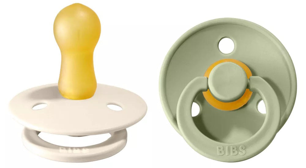 BIBS Original Colour Pacifier, 2 Pack - Ivory/Sage - Size 2 (6+ m)