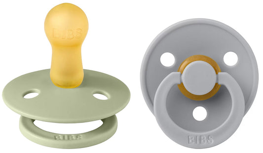 BIBS Original Colour Pacifier, 2 Pack - Sage/Cloud - Size 2 (6+ m)