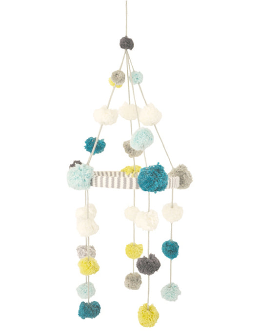 Blabla Kids Pom Pom Mobile - Blue/Green