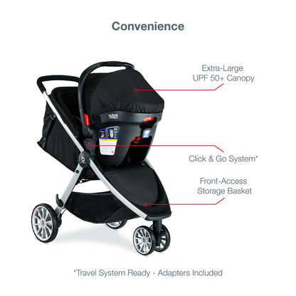 Britax B-Lively & B-Safe Gen2 FlexFit Travel System - Twilight (SafeWash)