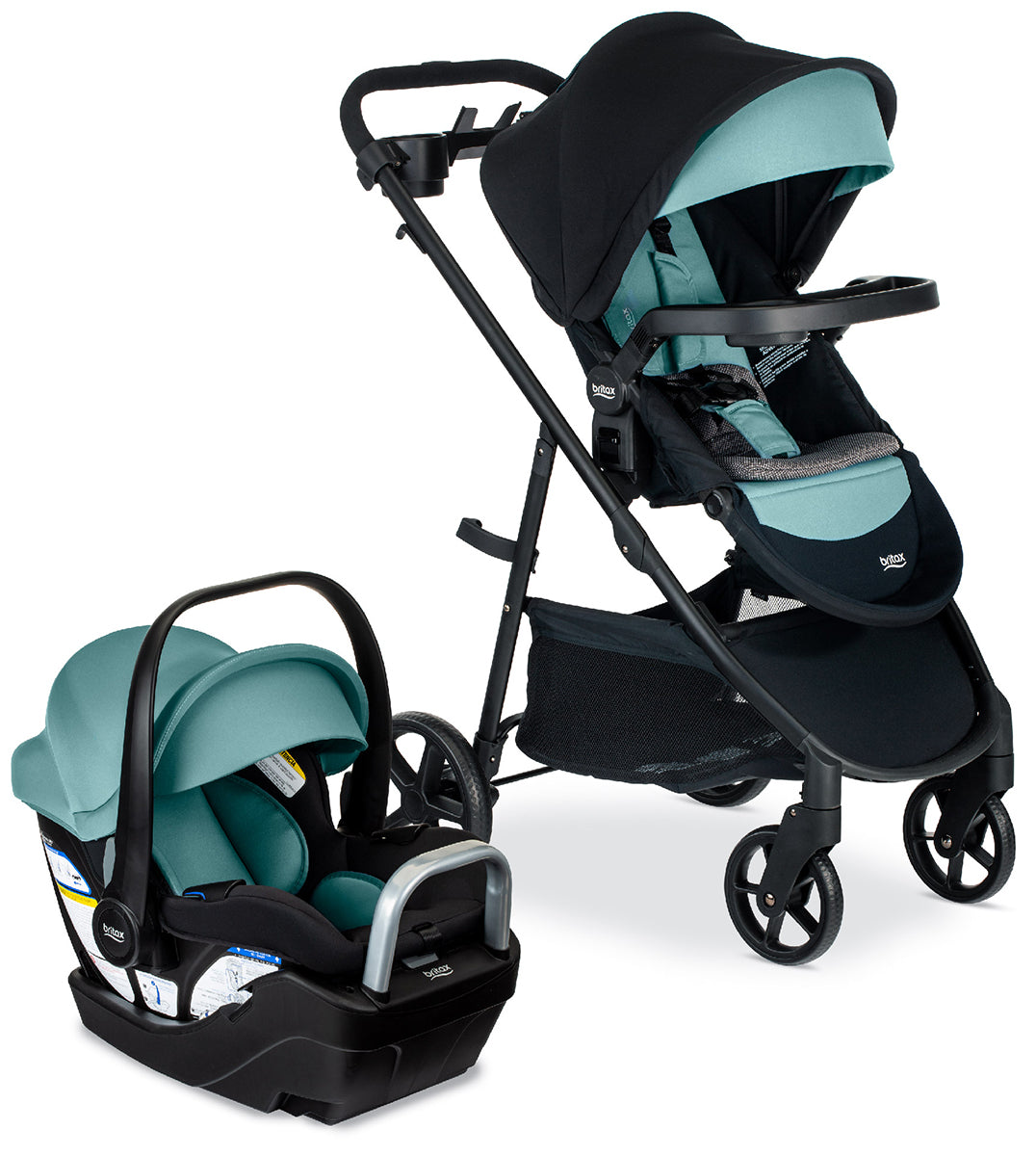 Britax Willow Brook S+ Travel System with Alpine Anti-Rebound Base - Jade Onyx