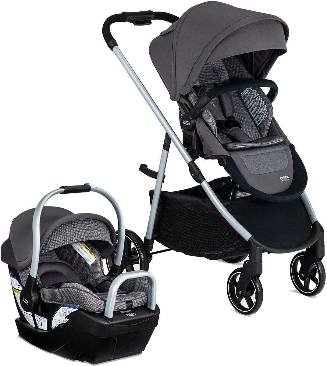 Britax Willow Grove SC Travel System - Pindot Stone