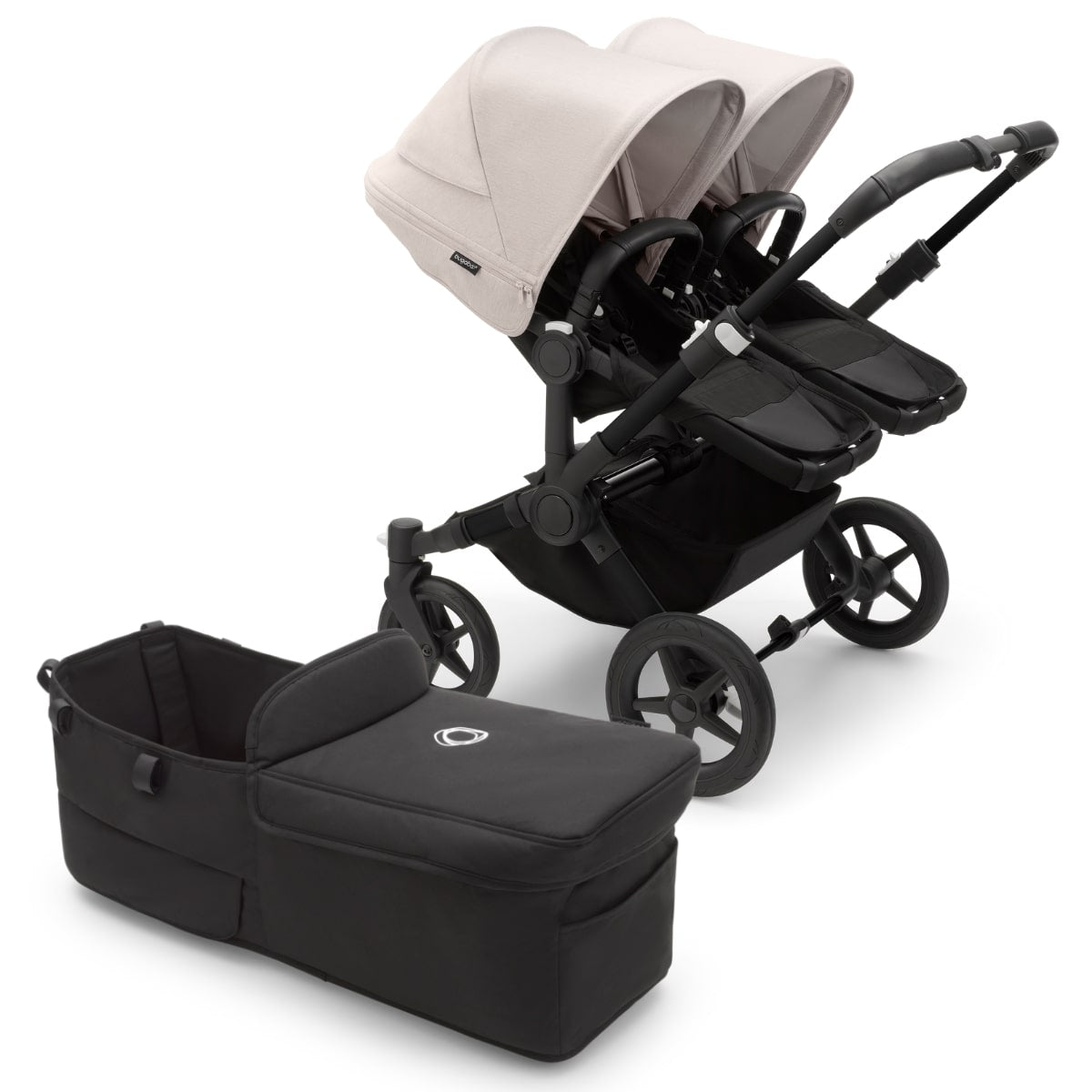 Bugaboo Donkey 5 Duo Complete Stroller Bundle - Black / Midnight Black / Misty White