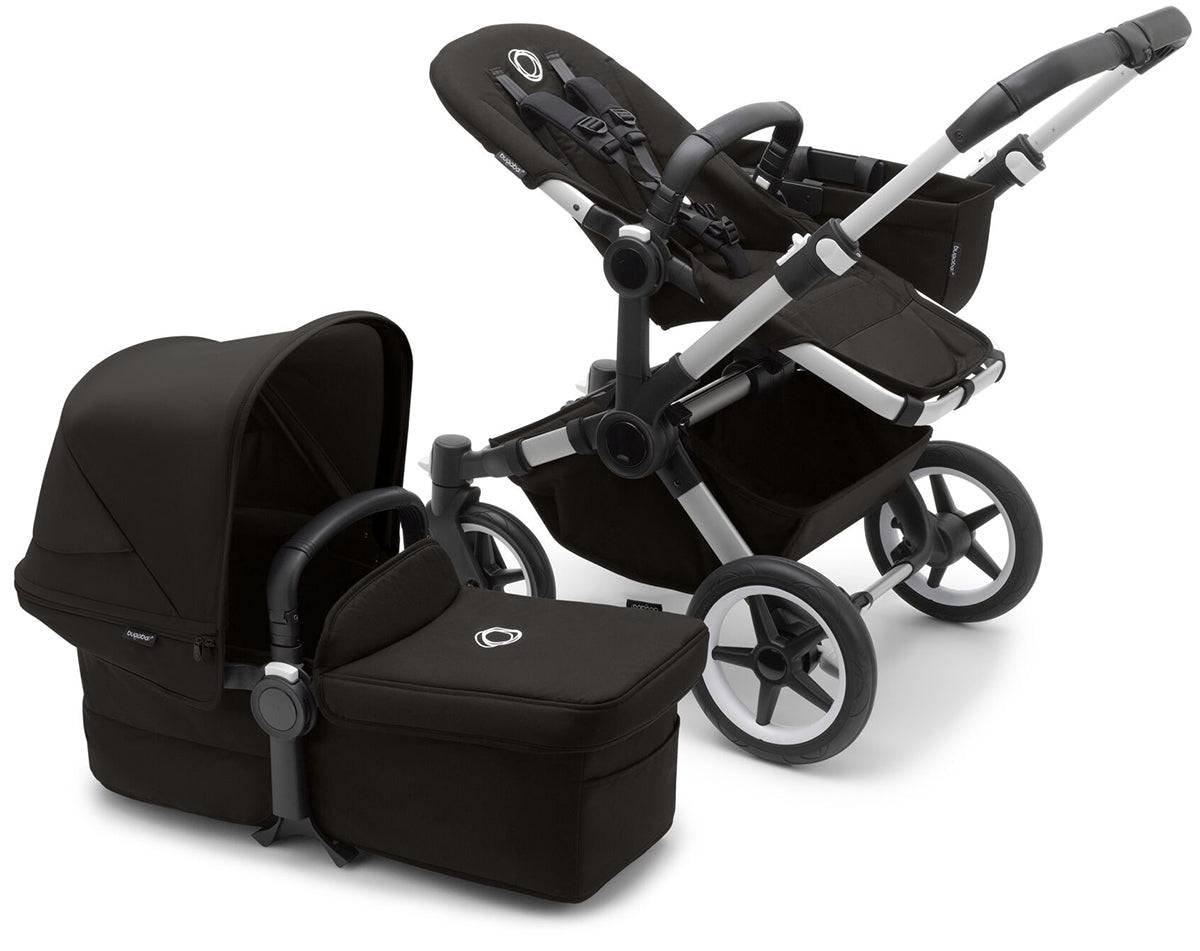 Bugaboo Donkey 5 Mono Complete Single-to-Double Stroller - Aluminum / Midnight Black / Midnight Black