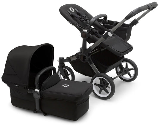 Bugaboo Donkey 5 Mono Complete Single-to-Double Stroller Bundle - Graphite / Midnight Black / Midnight Black