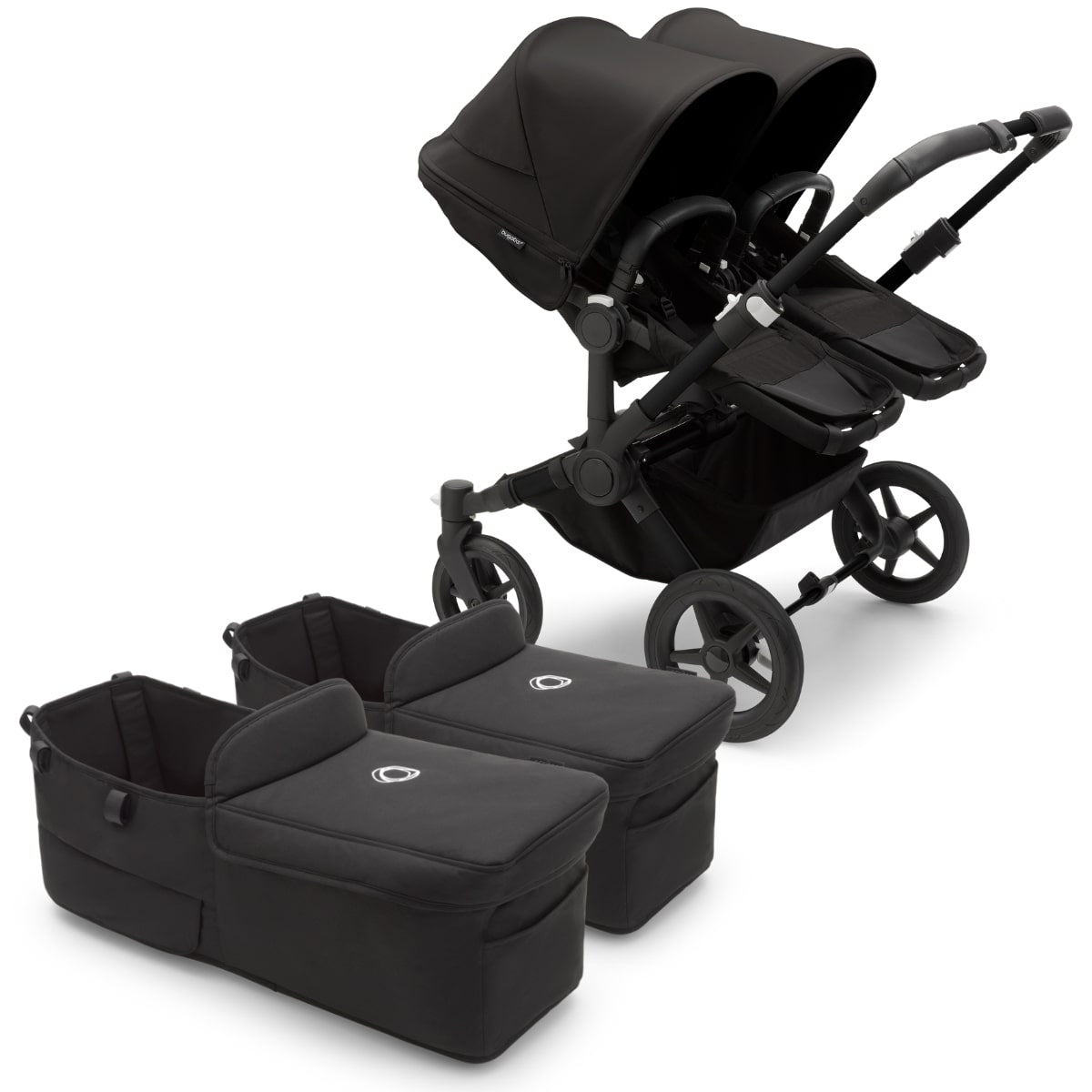 Bugaboo Donkey 5 Twin Complete Stroller Bundle - Black / Midnight Black / Midnight Black / Black