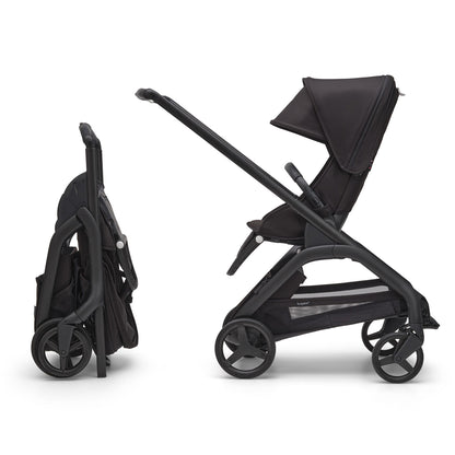 Bugaboo Dragonfly Complete Lightweight Compact Stroller + Bassinet - Black / Midnight Black / Misty White (Albee Exclusive)