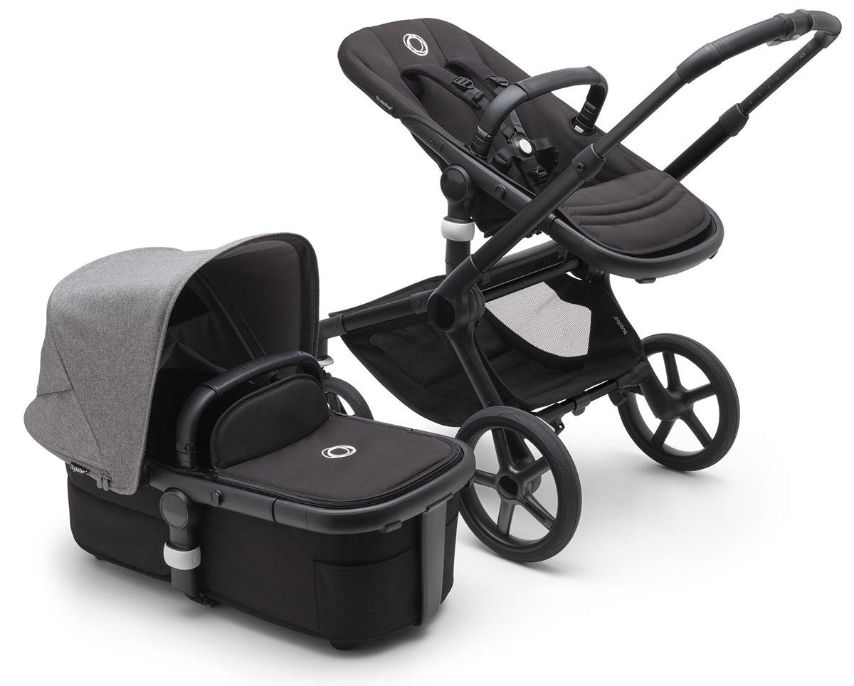 Bugaboo Fox 5 Complete Stroller Bundle - Black / Midnight Black / Grey Melange