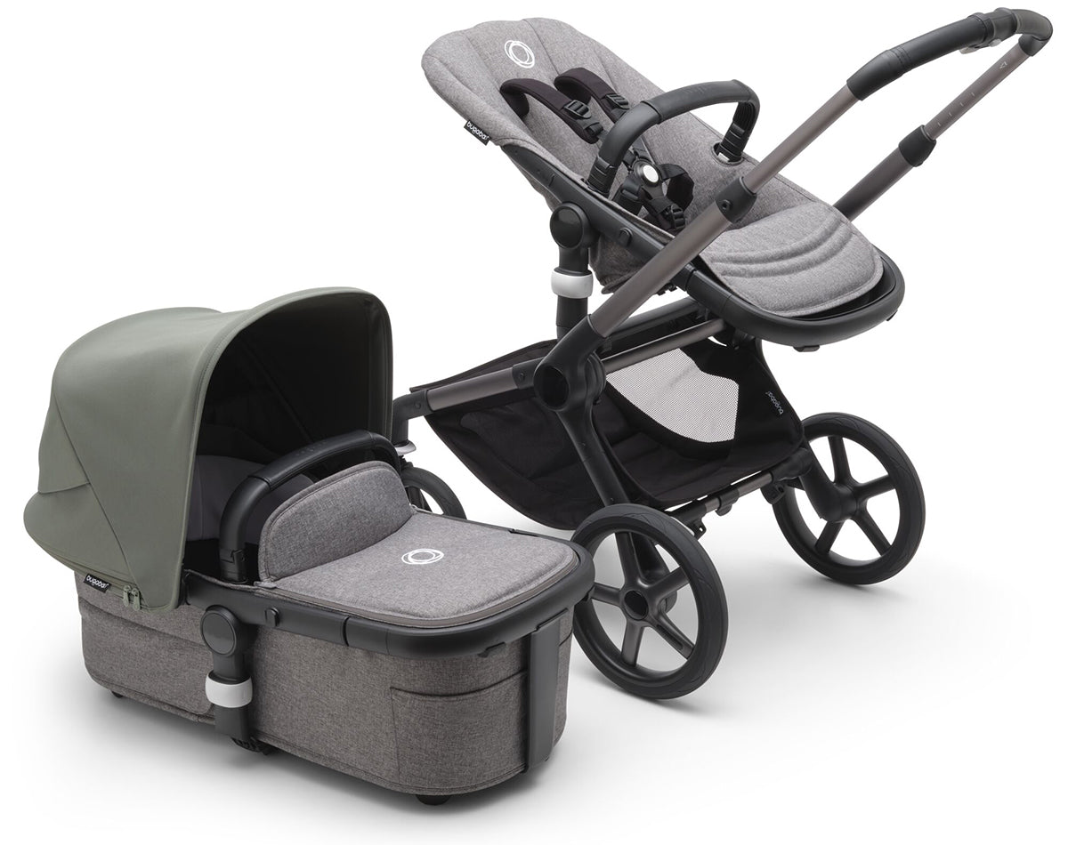 Bugaboo Fox 5 Complete Stroller Bundle - Graphite / Grey Melange / Forest Green