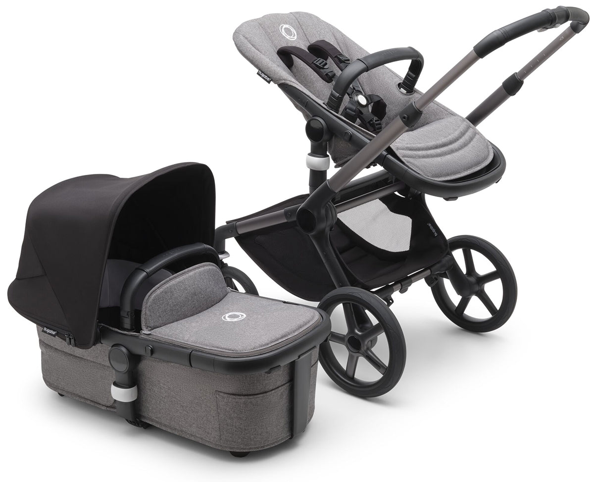 Bugaboo Fox 5 Complete Stroller Bundle - Graphite / Grey Melange / Midnight Black