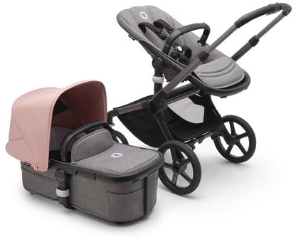 Bugaboo Fox 5 Complete Stroller Bundle - Graphite / Grey Melange / Morning Pink