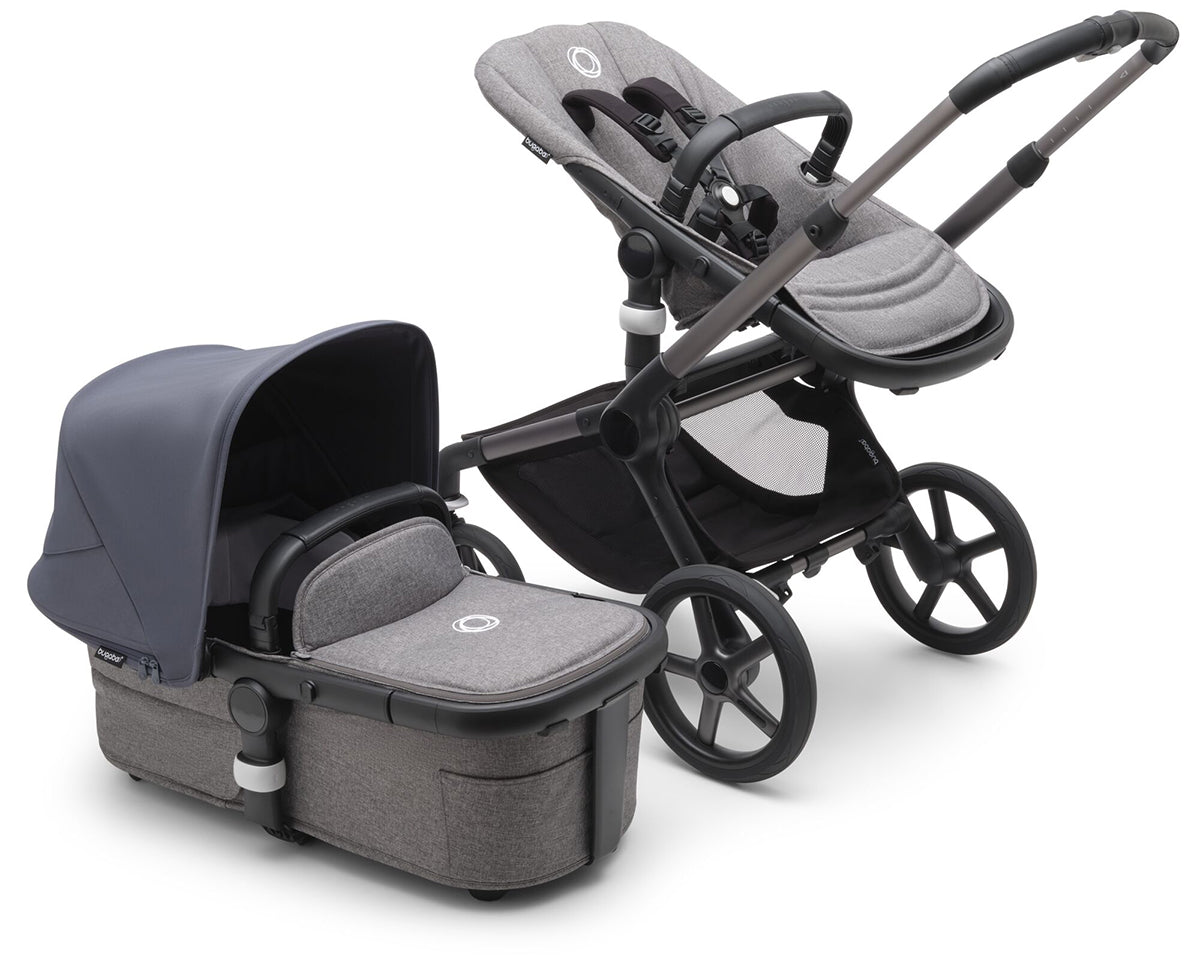 Bugaboo Fox 5 Complete Stroller Bundle - Graphite / Grey Melange / Stormy Blue